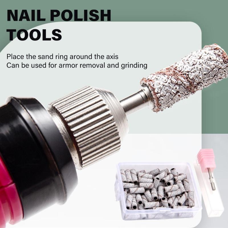 Small Sanding Bands for Nails Drill Nail Sanding Drill Bits Set 80/120/150/180/240 Grits Nail Sanding File for Nail