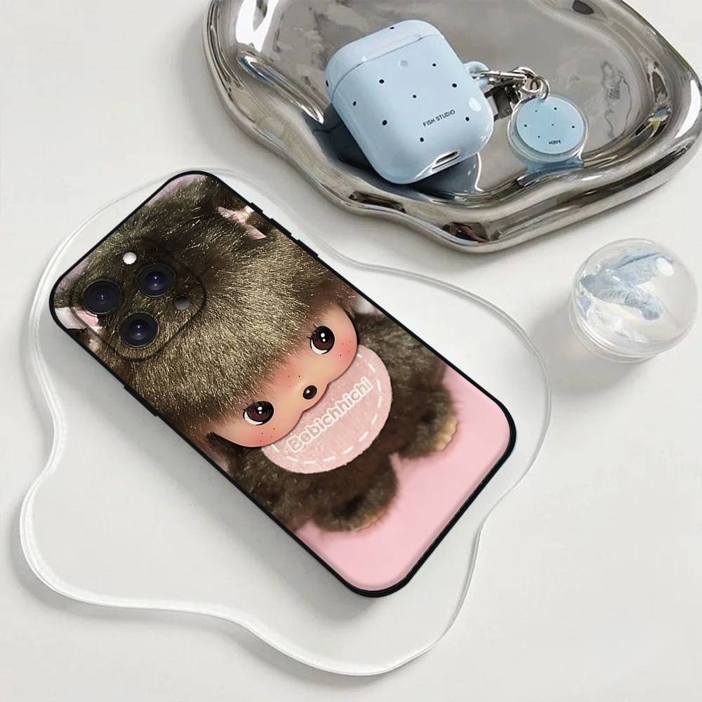 

Cute M-Monchhichis Phone Case Phone Case For Iphone 17 16 15 11 13 14 Pro Max X Xr Xs Max 12mini Black Shell Cover Case iphone13mini