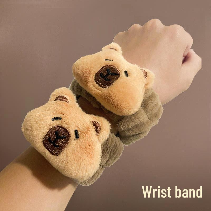 Capybara Girl Face Washing Plush Headband