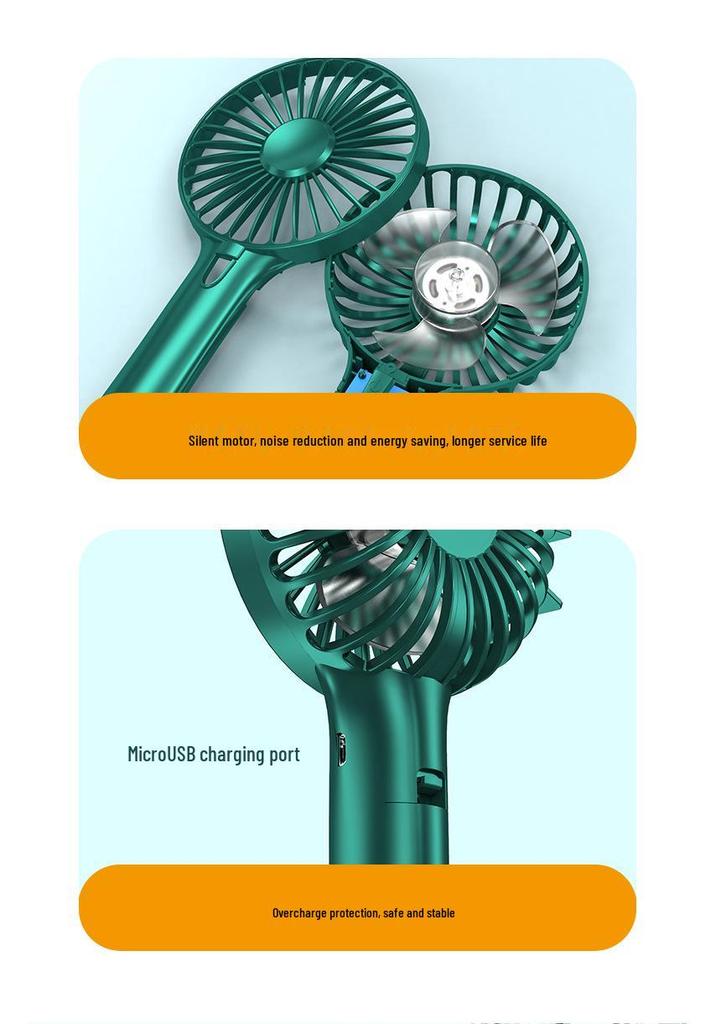 USB Rechargeable Cartoon Handheld Mini Fan - Portable for Travel, Student Use, Household, and Gifts.