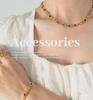 Colorful Zircon Fisheye Necklace & Bracelet Set with Copper Chain