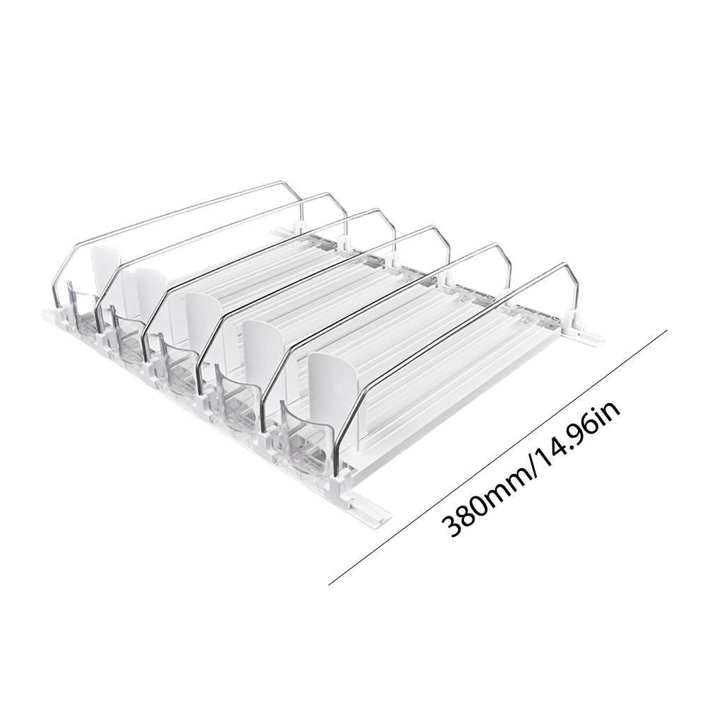 Refrigerator Drink Organizer Dispenser Auto Beer Pusher Holder Adjustable Width Soda Can Bottle Pusher for Kitchen Fridge Gadget