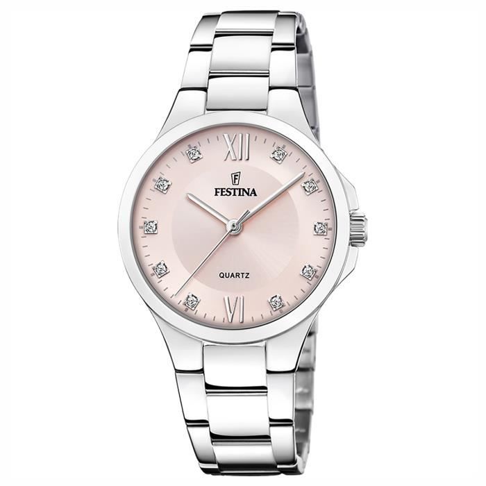 Montre femme - FESTINA - Modèle Festina - Acier inoxydable - Cadran rose - 34 mm