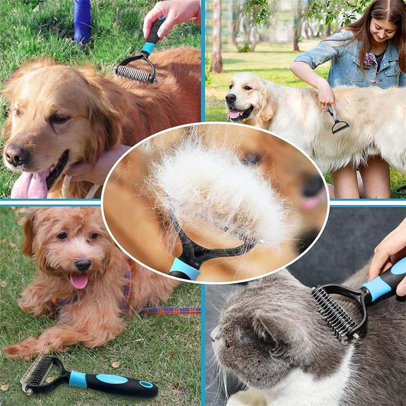 Pet Dog Comb Hair Remover Cat Comb for Long Hair Curly Dogs Cats  Removal Undercoat Pet Brush Rake Dematting Brush Dog Supplies