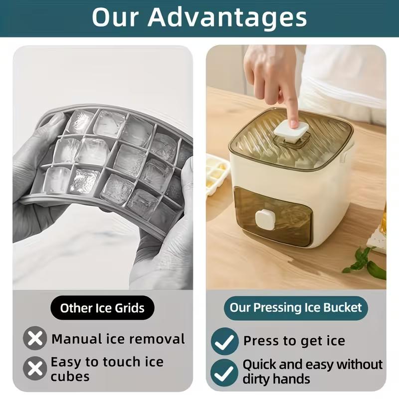 48 Gözlü Buz Küpü Kalıbı Yeniden Kullanılabilir Buzdolabı Buz Yapıcı Tek Dokunuşla Kolay Çıkarma Ev Yapımı Buz Küpü Tepsisi Kalıbı Ev Buz Yapma Aracı