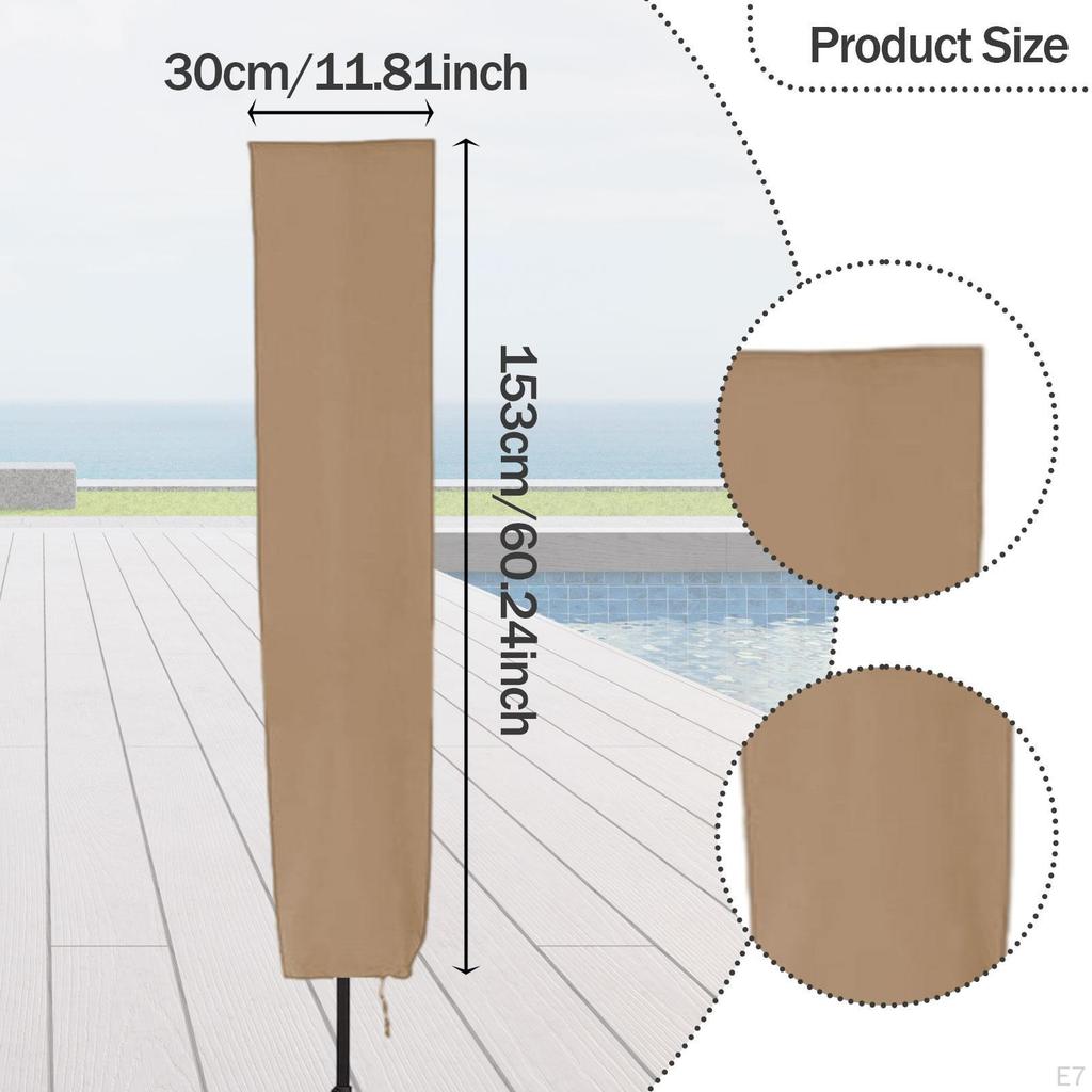 Patio Market Umbrella Canopy Cover Outside Parasol Portable Oxford Cloth Protector Dustproof