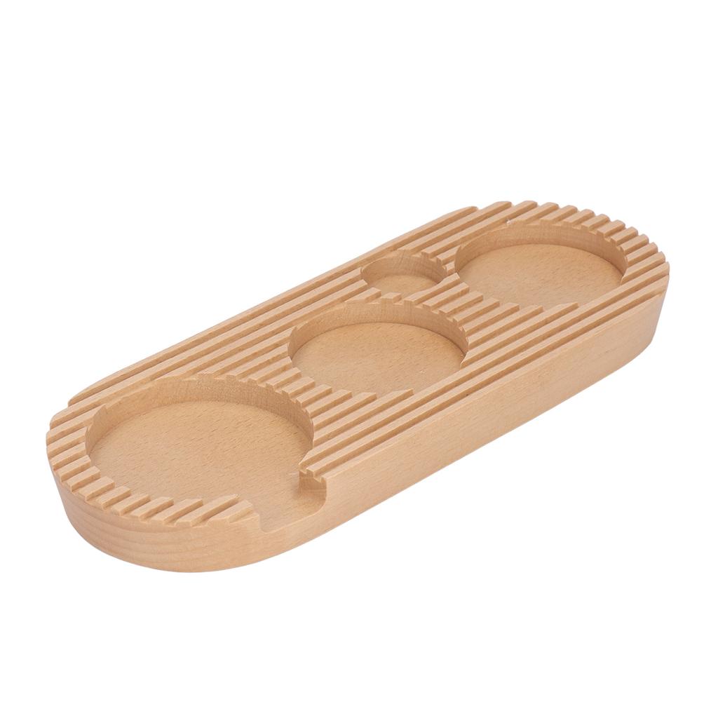 Coffee Tamper Holder Multifunction 4 Slots Wood Coffee Filter Tamper Stand for Coffee Making S: