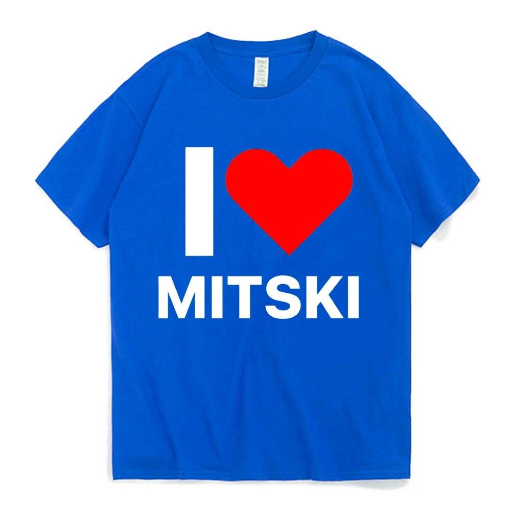 Funny I Love Mitski Graphics T-Shirt Unisex's 100% Cotton Short Sleeve T Shirts Summer Harajuku Tee Shirt Unisex Clothing Tshirts