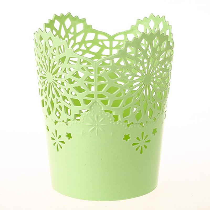 2 Stück Mini-Kunststoff-Durchbruch-Spitzen-Aufbewahrungsröhrchen Büro-Schreibwaren Schreibtisch-Aufbewahrungs-Anordnungsbehälter Dekor