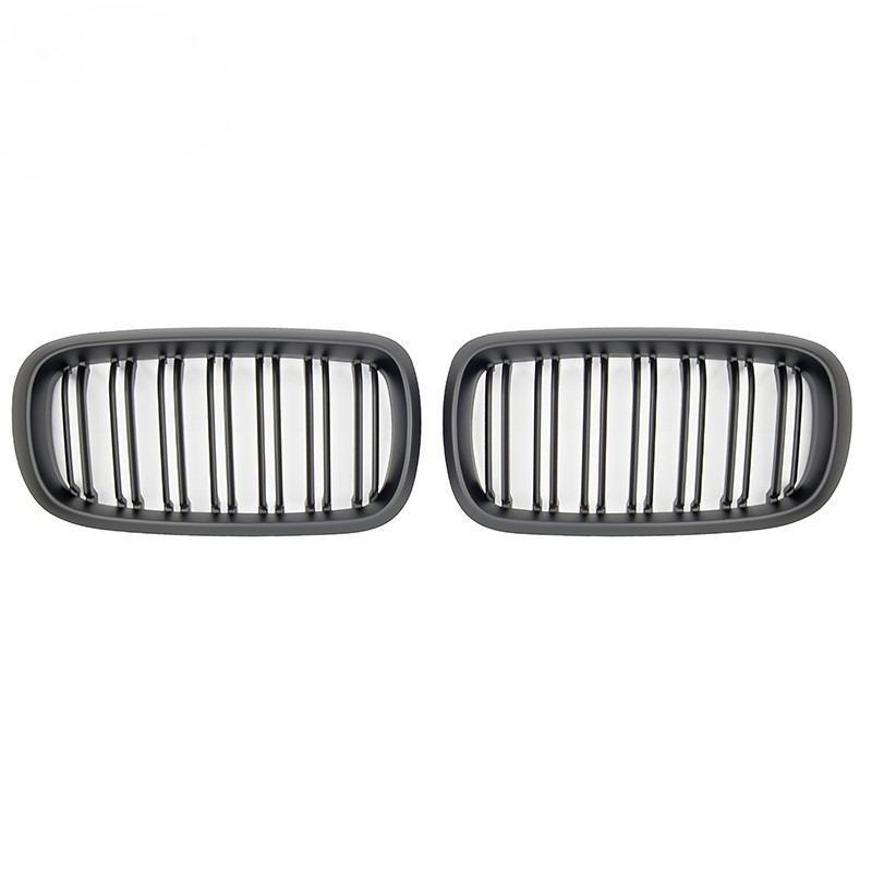 1 Pair Car Glossy/Matte Black Front Bumper Double 2 Slat Kidney Grilles For BMW F15 F16 X5 X6 F85 F86 X5M X6M 2014-2017 Grilles