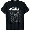 The Last Airbender Gaang Stencil Outline TV Show T-Shirt