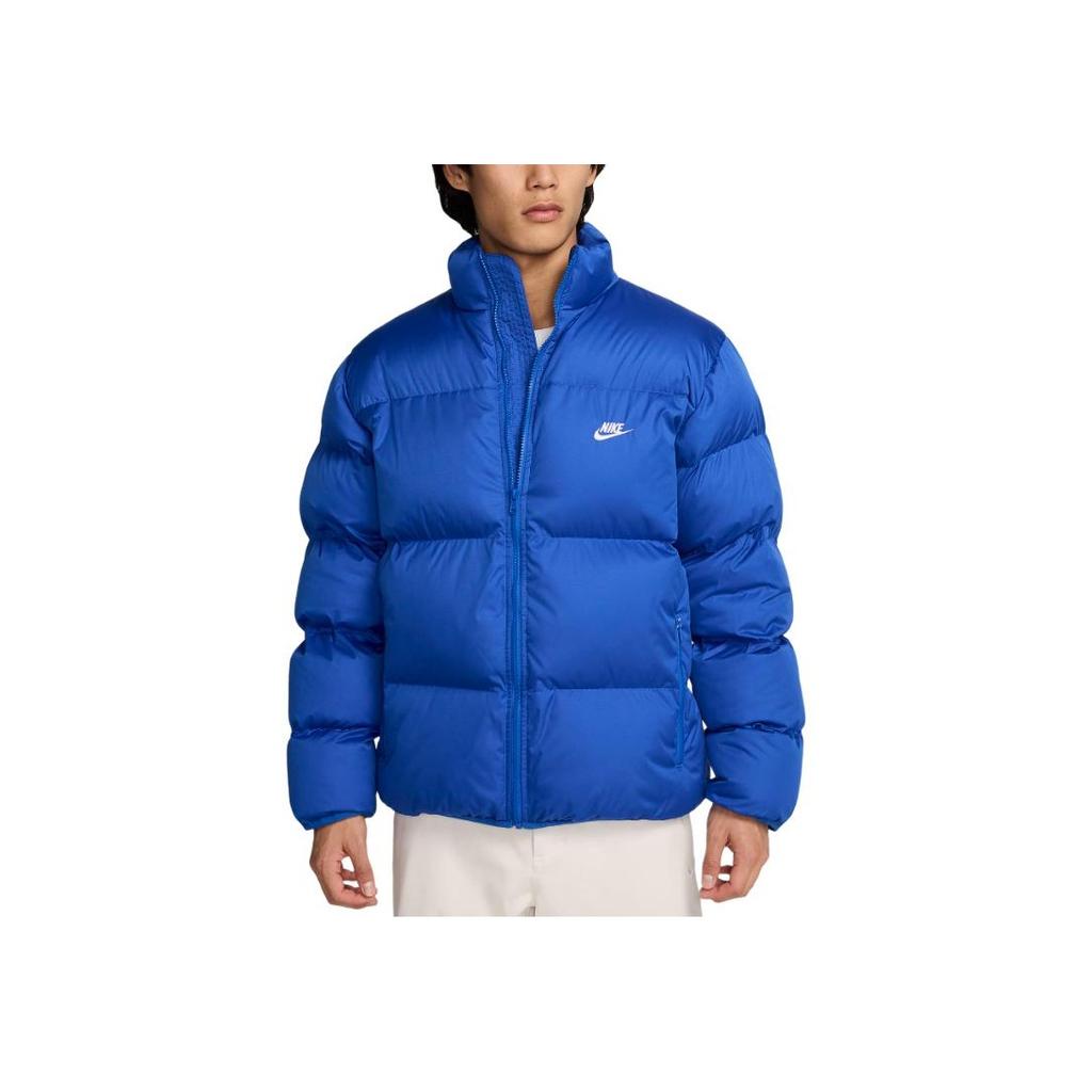 Nike Logo Embroidered Stand Collar Zipper Long Sleeve Loose Cotton Jacket Men Jackets Black FB7369-480