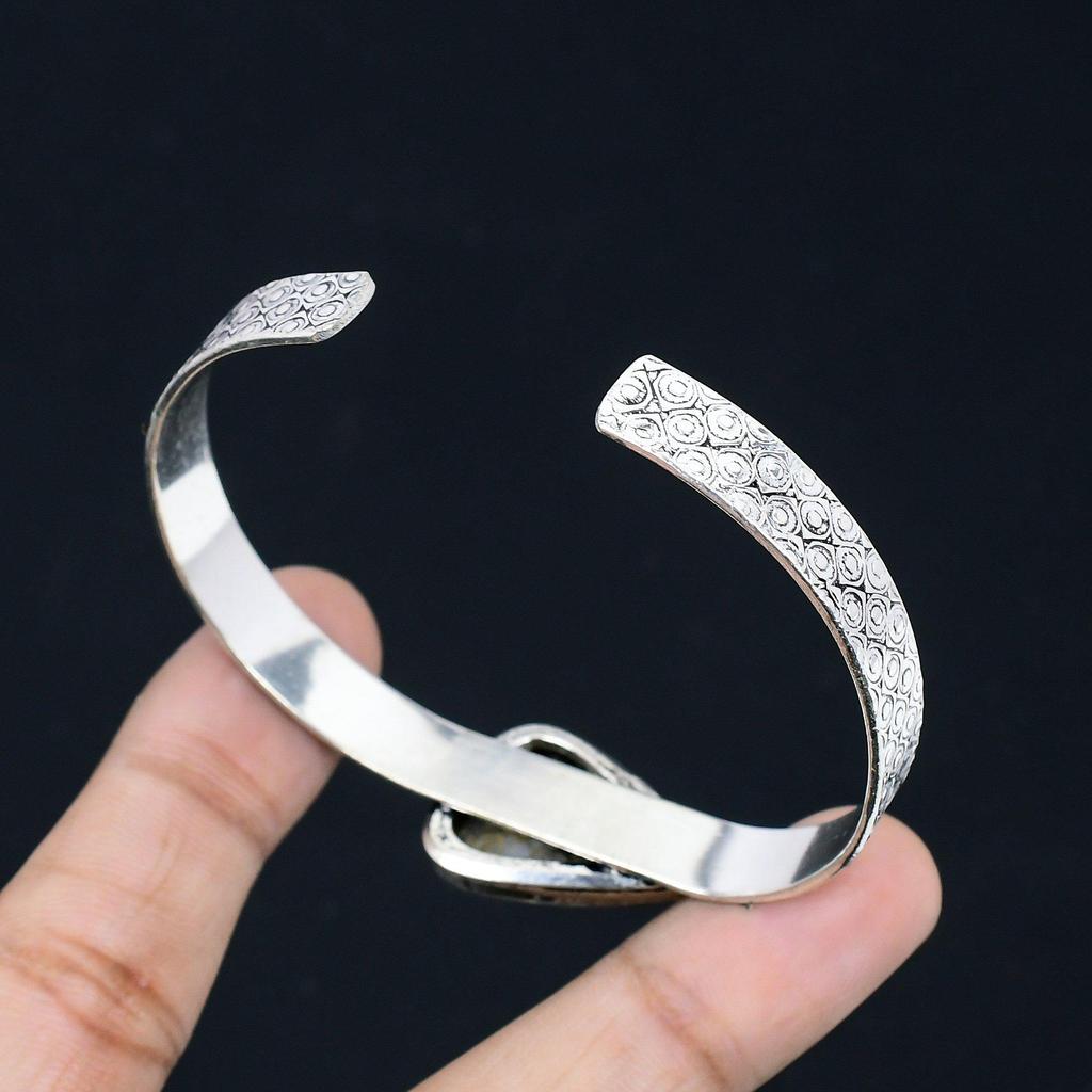 Daughters Day Deal Sterling Silver Natural Fossil Coral Wedding Bangle Jewelry