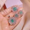 2026 Fashion Jewelry Set Paraiba Pendant Earrings Ring Three-piece Set