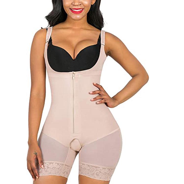 One-Piece Tummy Control Bodysuit with Hip Lift and Zipper