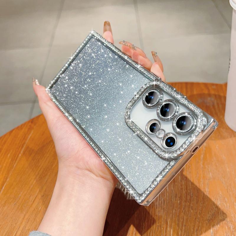 Luxury Plating Flash Diamond Glitter Bling Case For Samsung Galaxy S25 S24 Plus Ultra Soft Silicone Shockproof Proteciton Cover