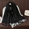 Luxury Brand Autumn And Winter Imitation Cashmere Cashmere Jacquard Fringed Shawl Dual-Purpose Scarf High-End Atmosphere Women