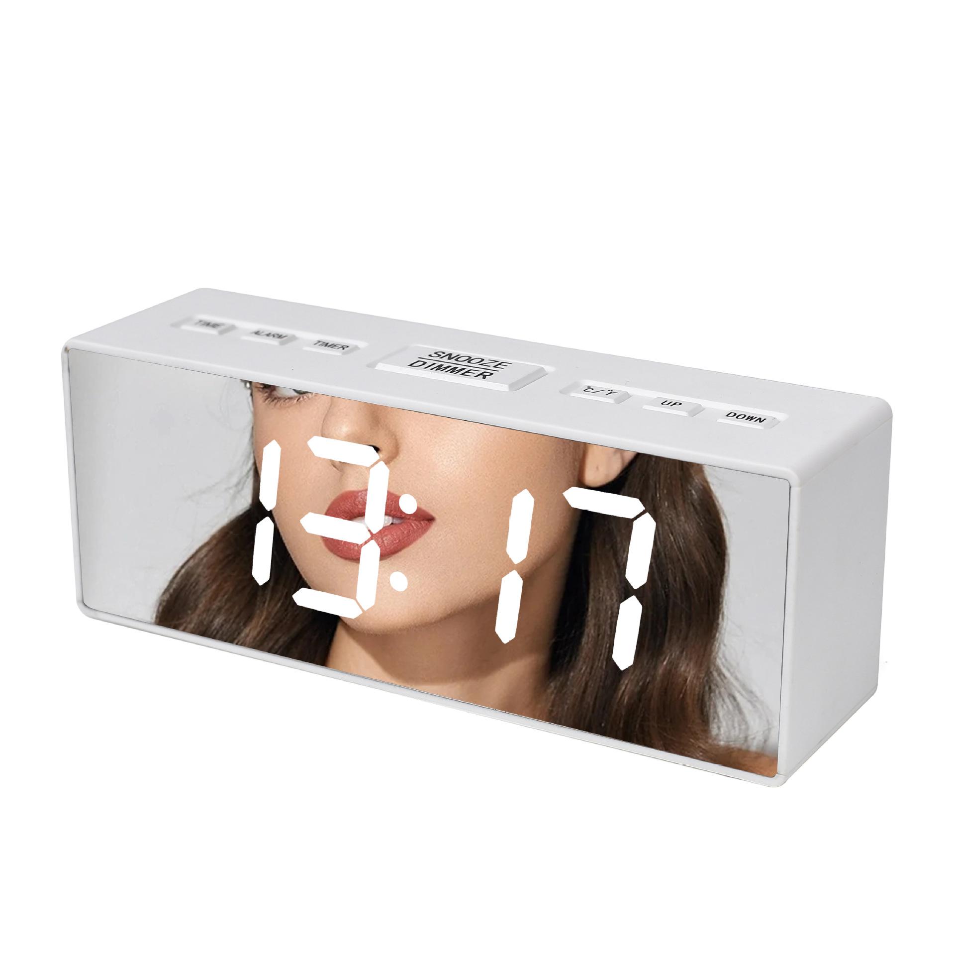

Radio Clock Mirror Clock Student Sleep Alarm Clock Big Letter Multifunctional Electronic Clock