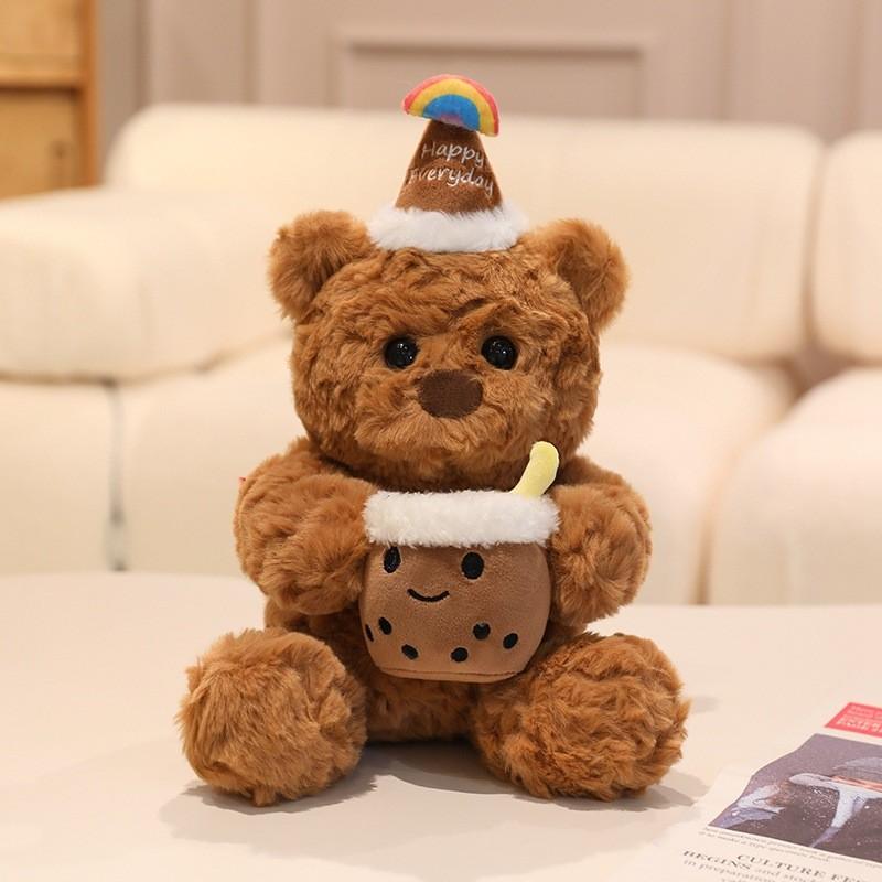 Cake Bear Teddy With Hat Plush Toy Animal Stuffed Doll Decoration Kids Gift
