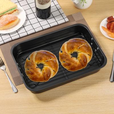 Metalowa forma do pieczenia Stal węglowa Forma do pieczenia indyka Taca na babeczki brownie muffinki z rusztem do studzenia Ruszt do osuszania Akcesoria kuchenne