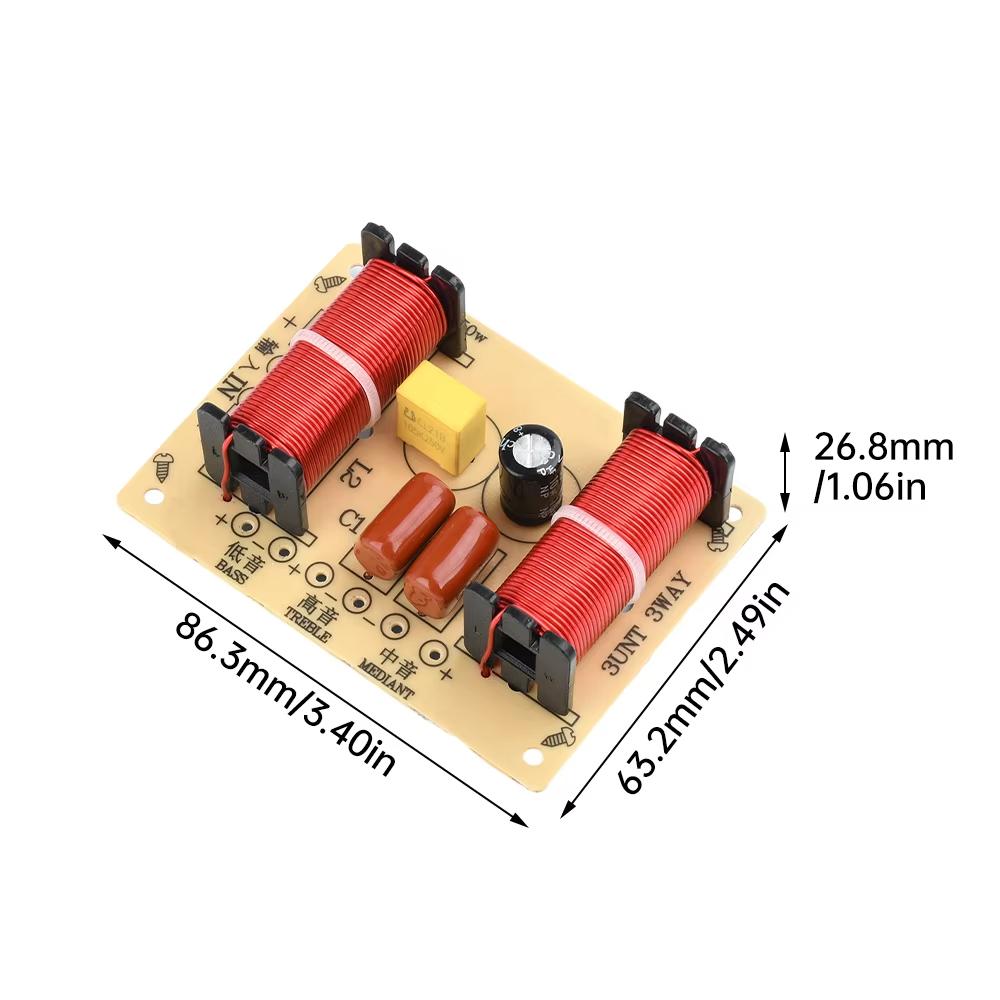 3 Way HiFi Speaker Frequency Divider 150W Audio Crossover Filter Treble Alto Bass Frequency Divider for Professional or Home Use