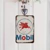 Tin Sign Mobil Logo Rustic Rust Oil Gas Station Wall Sign Decor Auto Shop Garage Cave, Any Occasion Gift