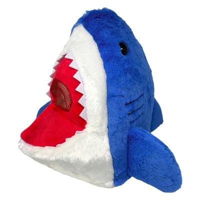 [Panda] [Instagrammable] Flauschige Tier-Plüschmasken: Schwarze Katze, Hai und Dinosaurier (Blauer Hai)