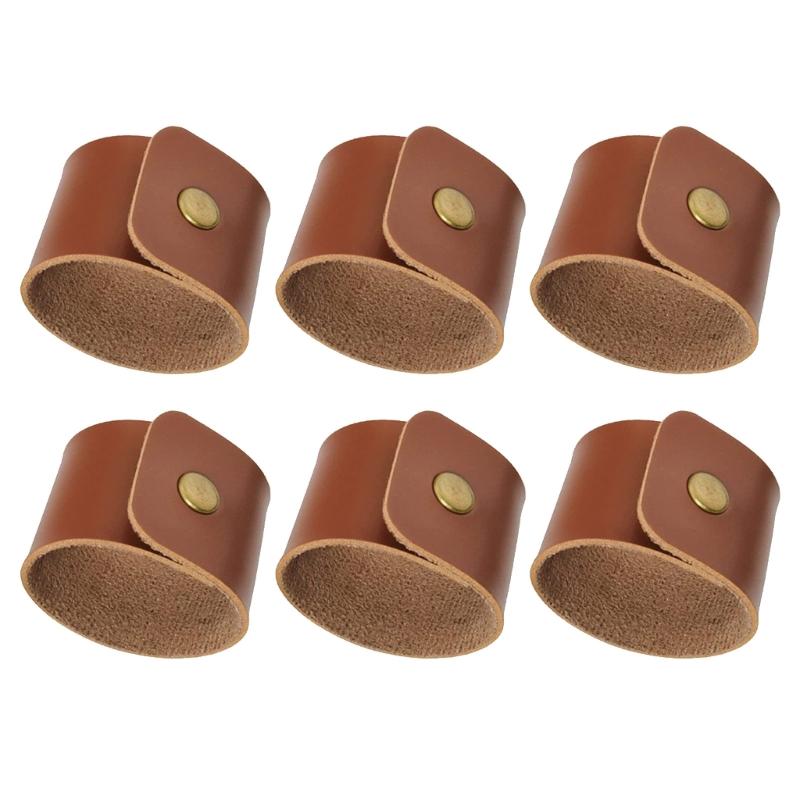 Pack Of 6 Elegant PU Leather Napkin Rings Handmade Napkin Buckles Dining Table Decoration Tableware Accessories