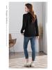 Velvet Semi-High Neck Long Sleeve Women's Plus Size Autumn T-Shirt