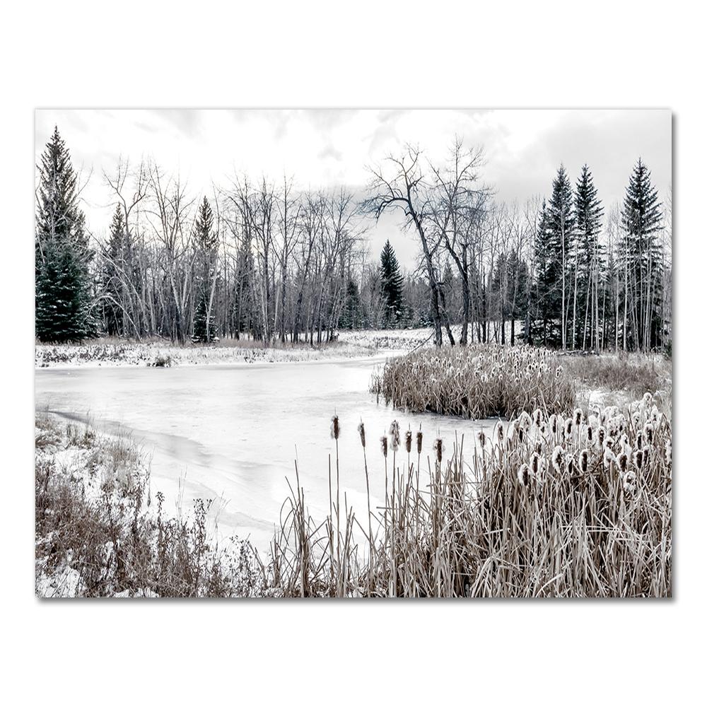 Scandinavian Poster and Print Winter Nature Landscape Canvas Painting Beer Deer Animal Wall Art Picture Nordic Style Home Decor