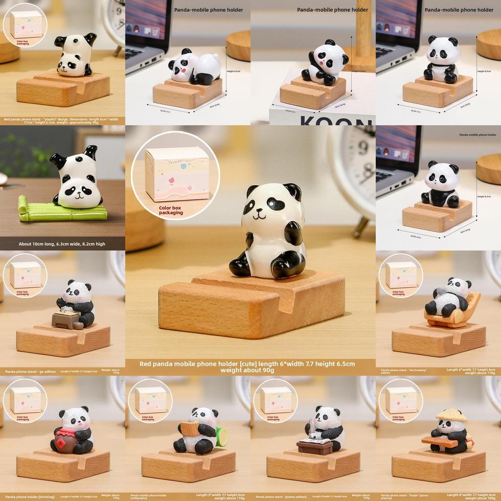 Panda Phone Stand Cute Resin Desk Accessory For Office Gifts And Home Decor