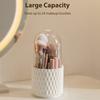 Makeup Brush Holder Dustproof & Waterproof 360 Rotating Cosmetics Make Up Brush Organizer Storage With Lid For Vanity