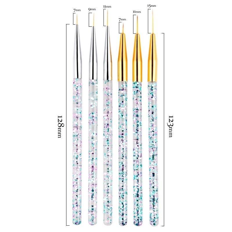 3 Stück Zuglinie Nailart Pinsel Nailart Zeichenstift Kettenglied Blumenmalerei Acryl Punktierwerkzeug DIY Persönlichkeit Nageldesign