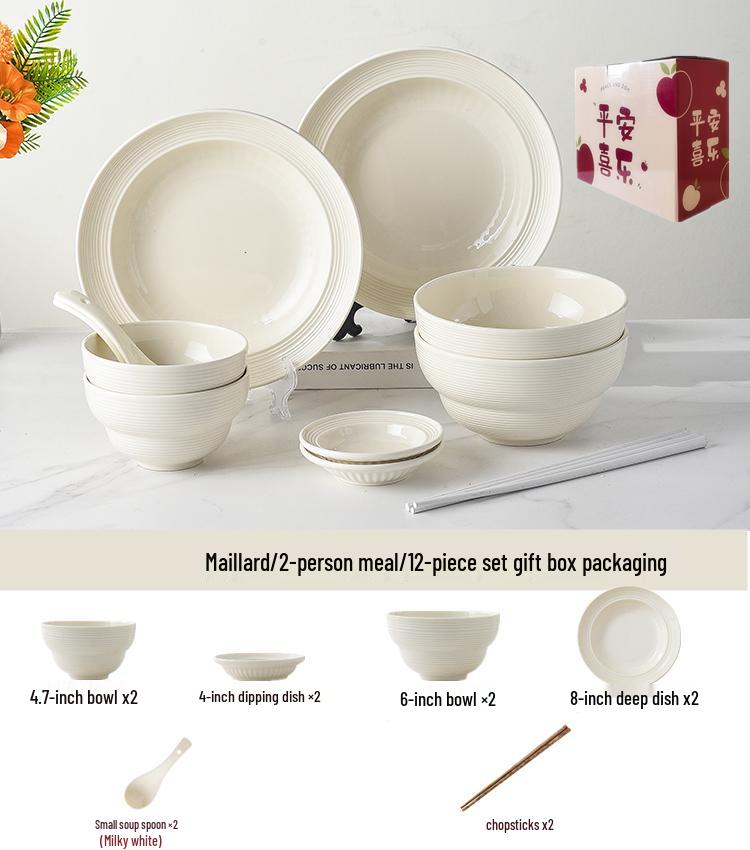 Ceramic Dinnerware Set: Bowls, Plates, and Chopsticks - 2025 Style Housewarming Gift