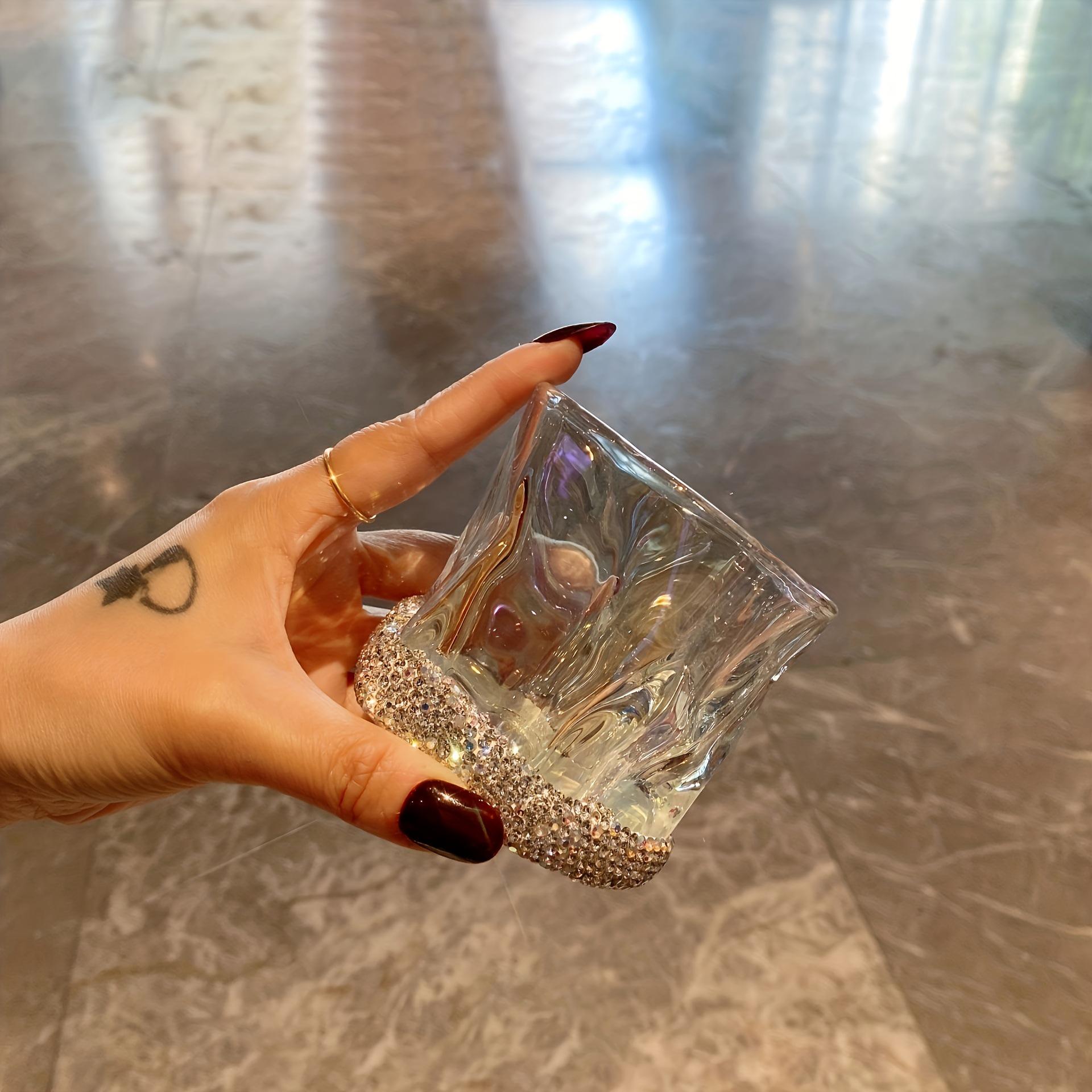 Trendy Heart-Shaped Diamond-Studded Stainless Steel Cup for Cold Drinks – Stylish and Luxurious Design