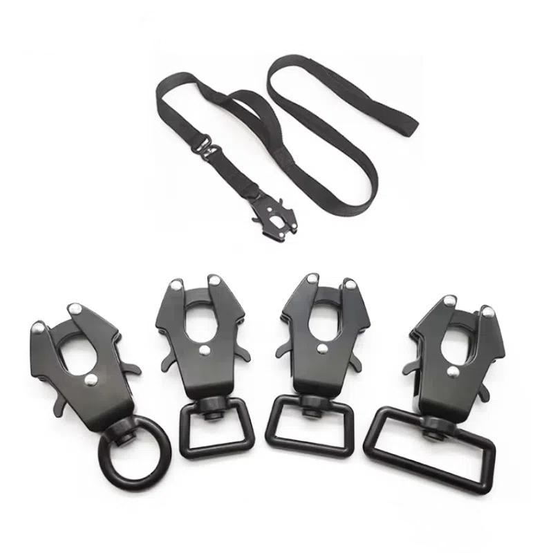 Medium Large Dog Traction Rope Zinc Alloy Frog Clip Tactical Pet Leash Heavy Duty Durable Training Walking Lead