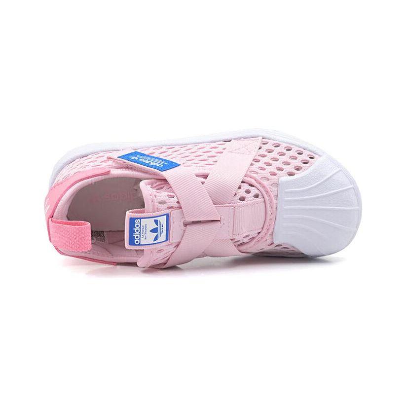 Adidas Originals Superstar 360 Mesh Comfortable Versatile Breathable Sweat-Absorbing Low-Top Kids Sneakers Kids Sneakers Pink White IE8193