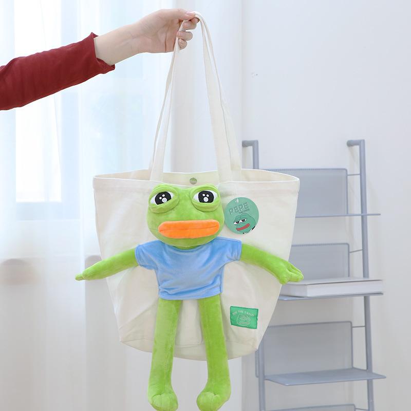 

Лягушка Пепе Одноплечная Креативная Трехмерная Сумка Кроссбоди Холст