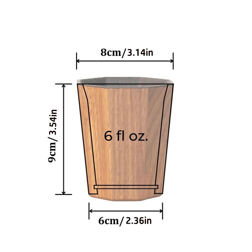 Wooden Charred Whiskey Cup Handmade Charred Drinking Vessel New Whiskey Grail Cup  for Bar