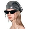 Y2K Flüssigsilber Punk Leopardenmuster Cool Schlangenmuster Hip-Hop Stil Metallic Retro Stil Kopfbedeckung Musikfestival Outfits 45x90cm