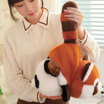 Reversible Red Panda Plush Toy Soft Stuffed Animal for Kids Cuddling Companion Lightweight Decorative Pillow Gift for Birthday Christmas Comfort Play