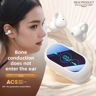 Ear Clip Bone-conduction Bluetooth Earphones Without Ear Motion Digital Display Long Endurance Earphones