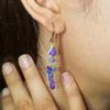 Lavender Multifire Kite Opal Drop and Dangle Earrings, Genuine Fire Lavender Opal Beaded Earrings, October Birthstone Jewelry, Delicate Gift