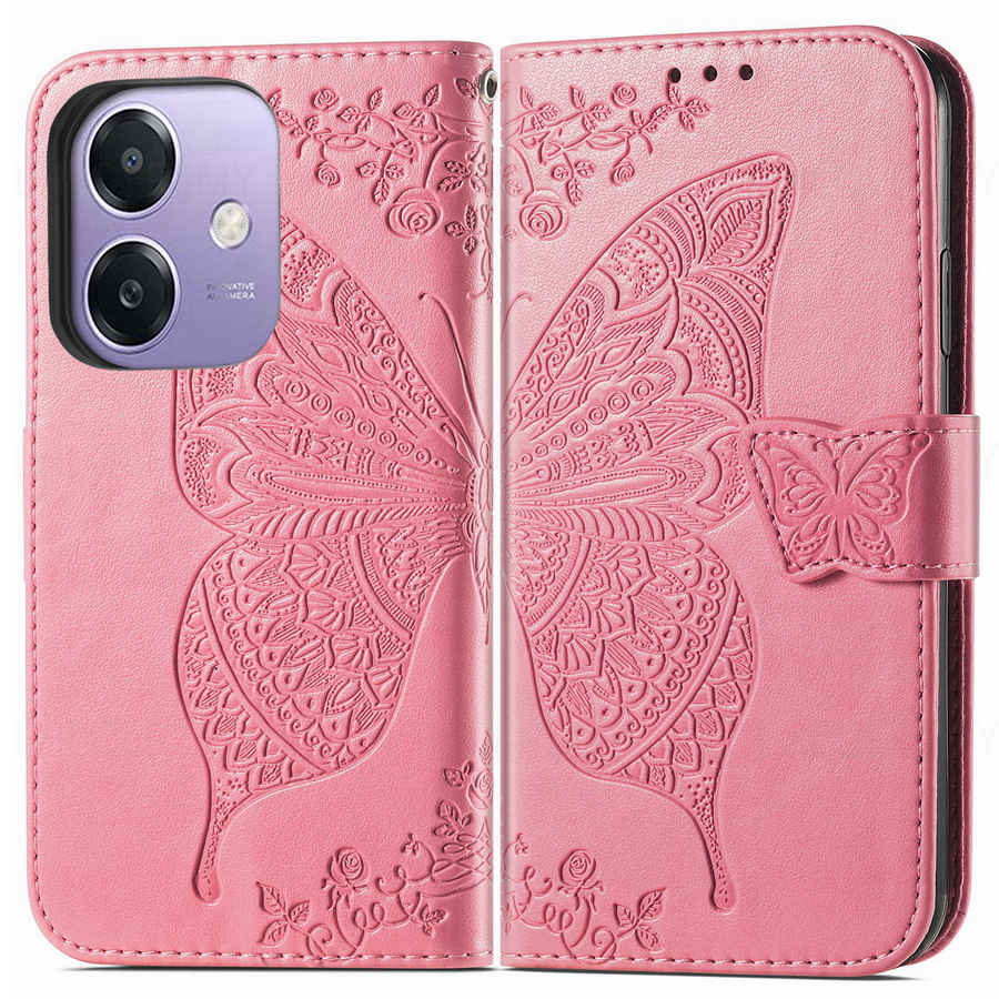 Butterfly Pattern Leather Flip Case For OPPO Reno 14 Pro 5G 14F A5X A6 Reno14 F Realme C71 Wallet Cover Capa Coque