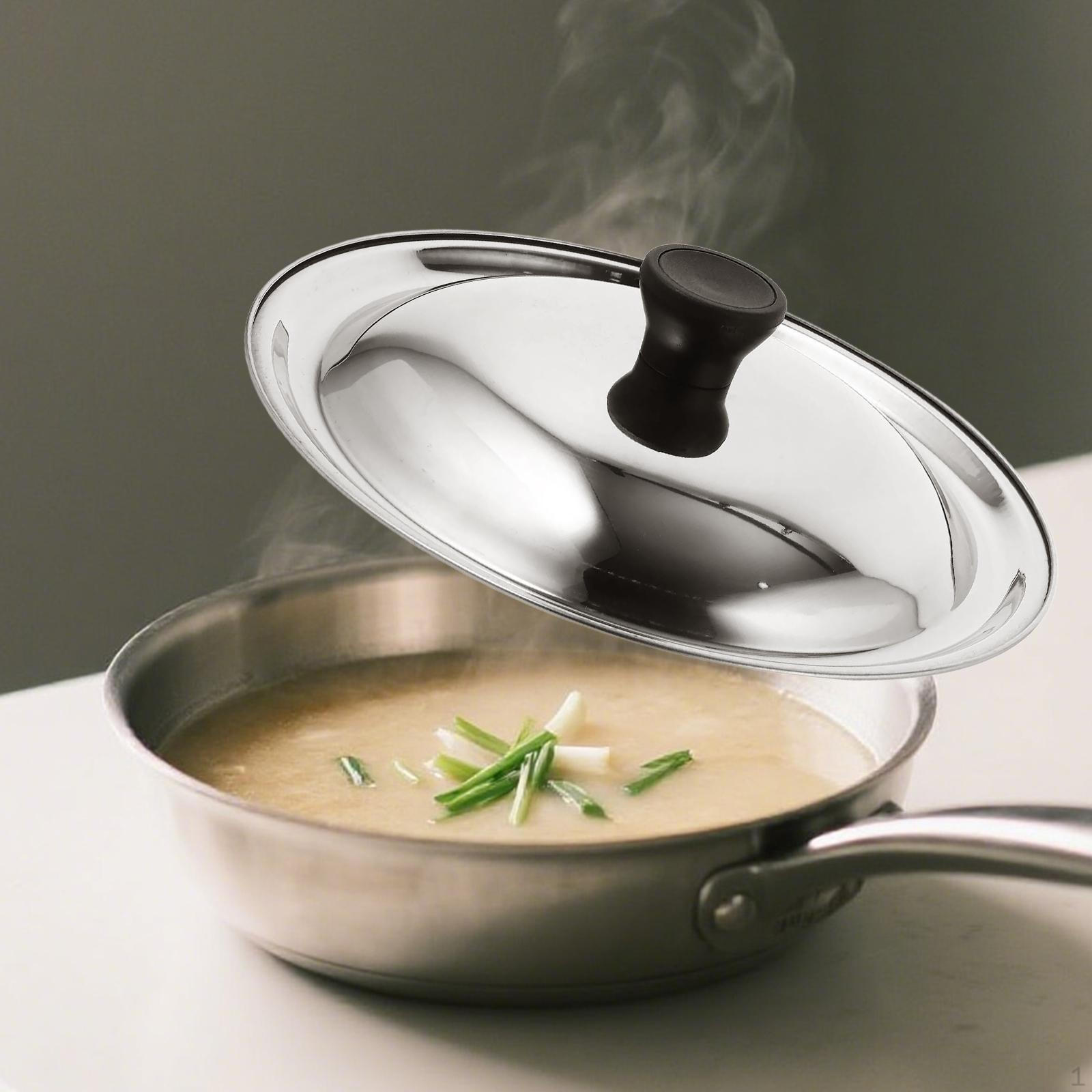 

Термостійка кругла кришка для сковороди з нержавіючої сталі, універсальна кришка для приготування їжі з ручкою 30cm