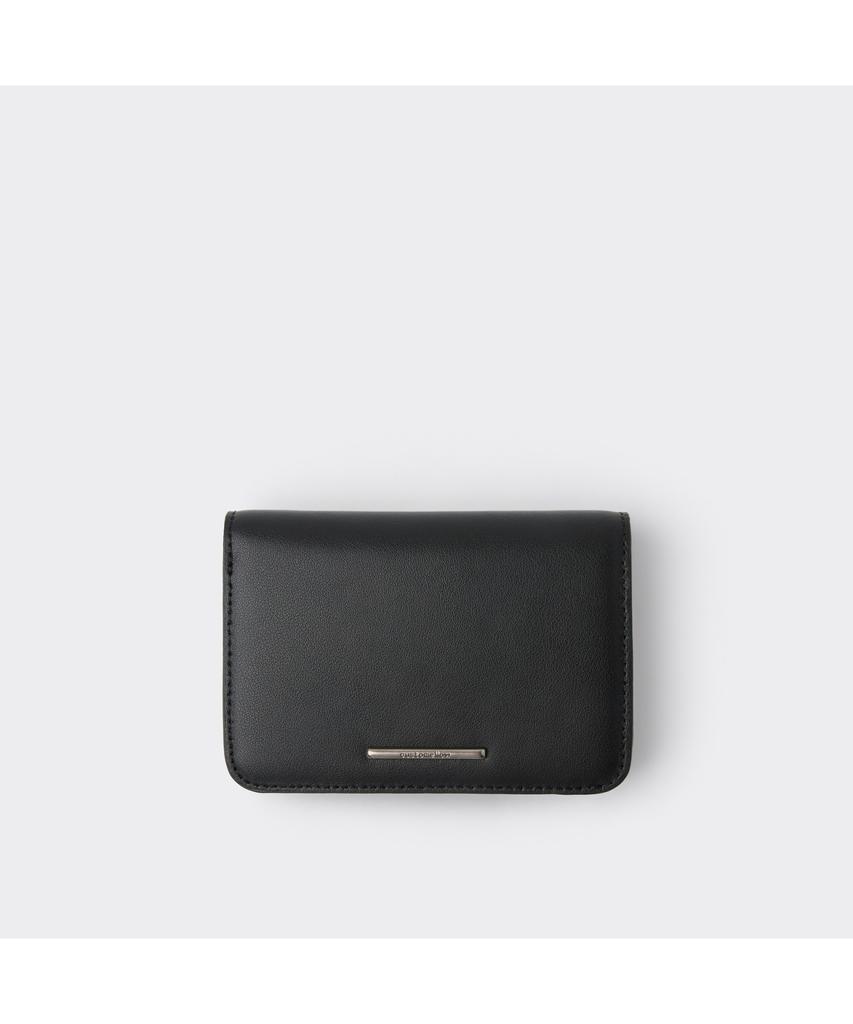 Customellow Black Leather Folded Wallet Caaax26301Bkx