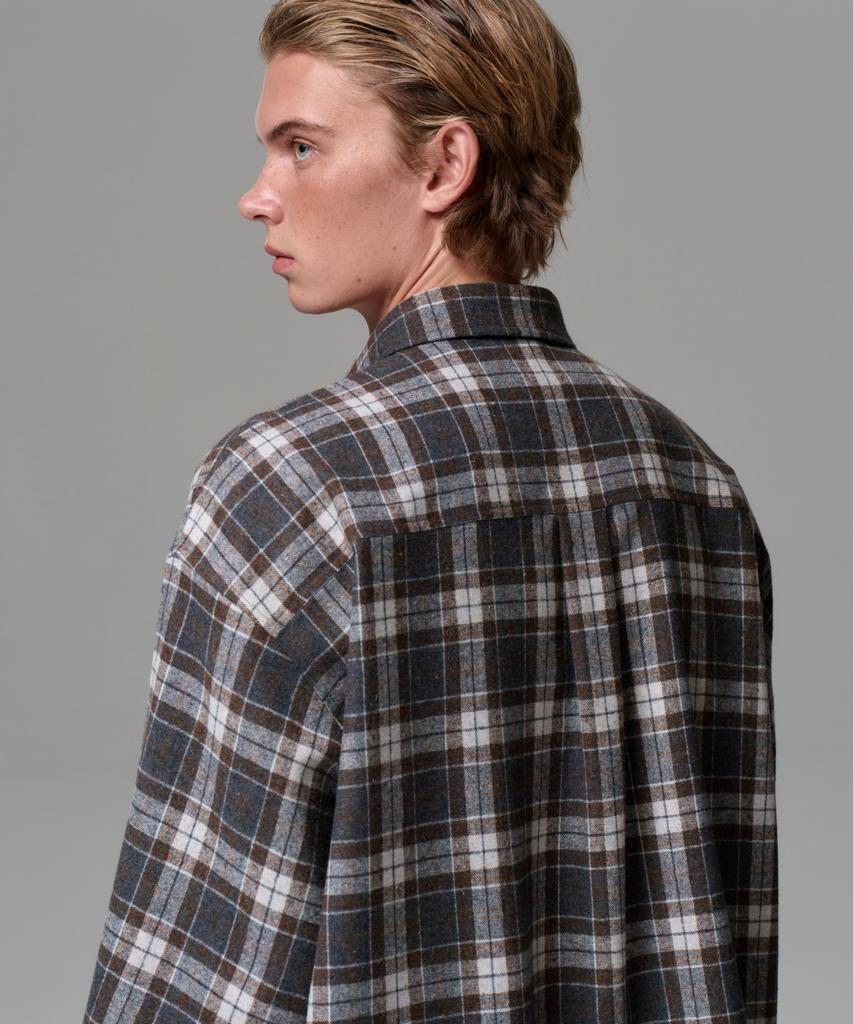 ERA Unisex Vintage Check Shirt - Gray