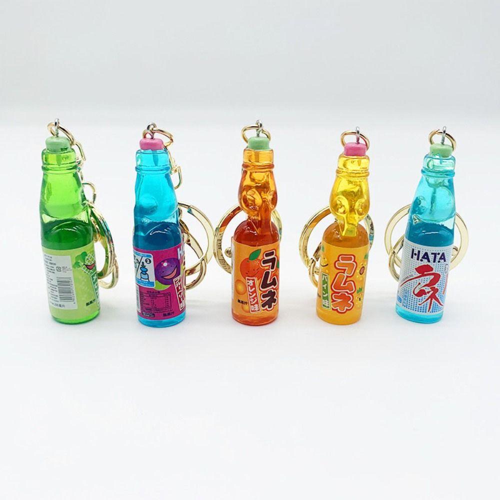 Japanese Marbles Bobble Soda Key Chain Miniature Soda Drink Charm Bag Accessories