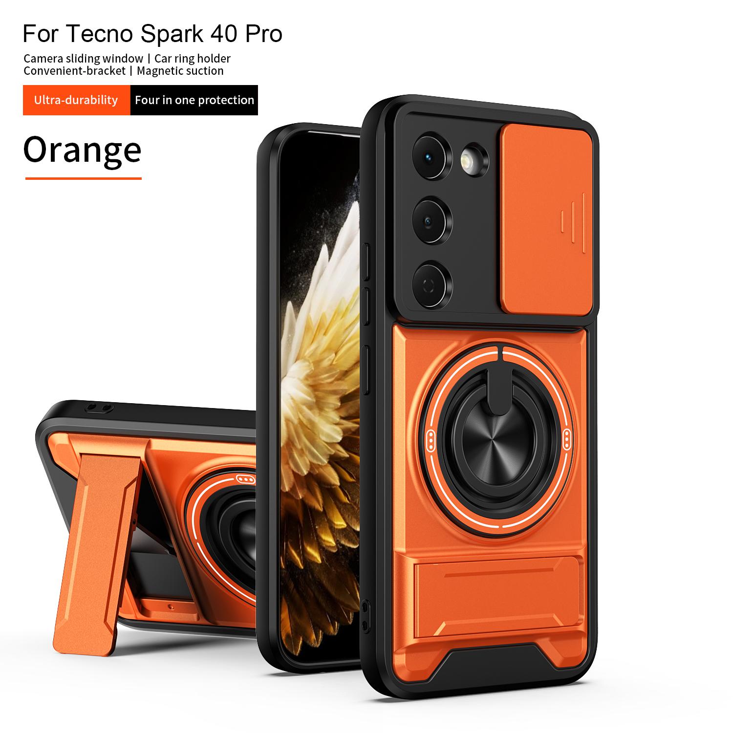 

For Tecno Spark 40 Pro Case Tecno Spark 40 Pro + Plus Cover Magsafe Magnetic Fold Holder Military Armor Camera Protection Cover Tecno spark 40 pro