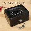 Practical Mini Petty Cash Money Box Stainless Steel Security Lock Lockable Safe Small Fit for House Decoration 3 Size
